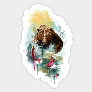 The Bear Fishing Sticker